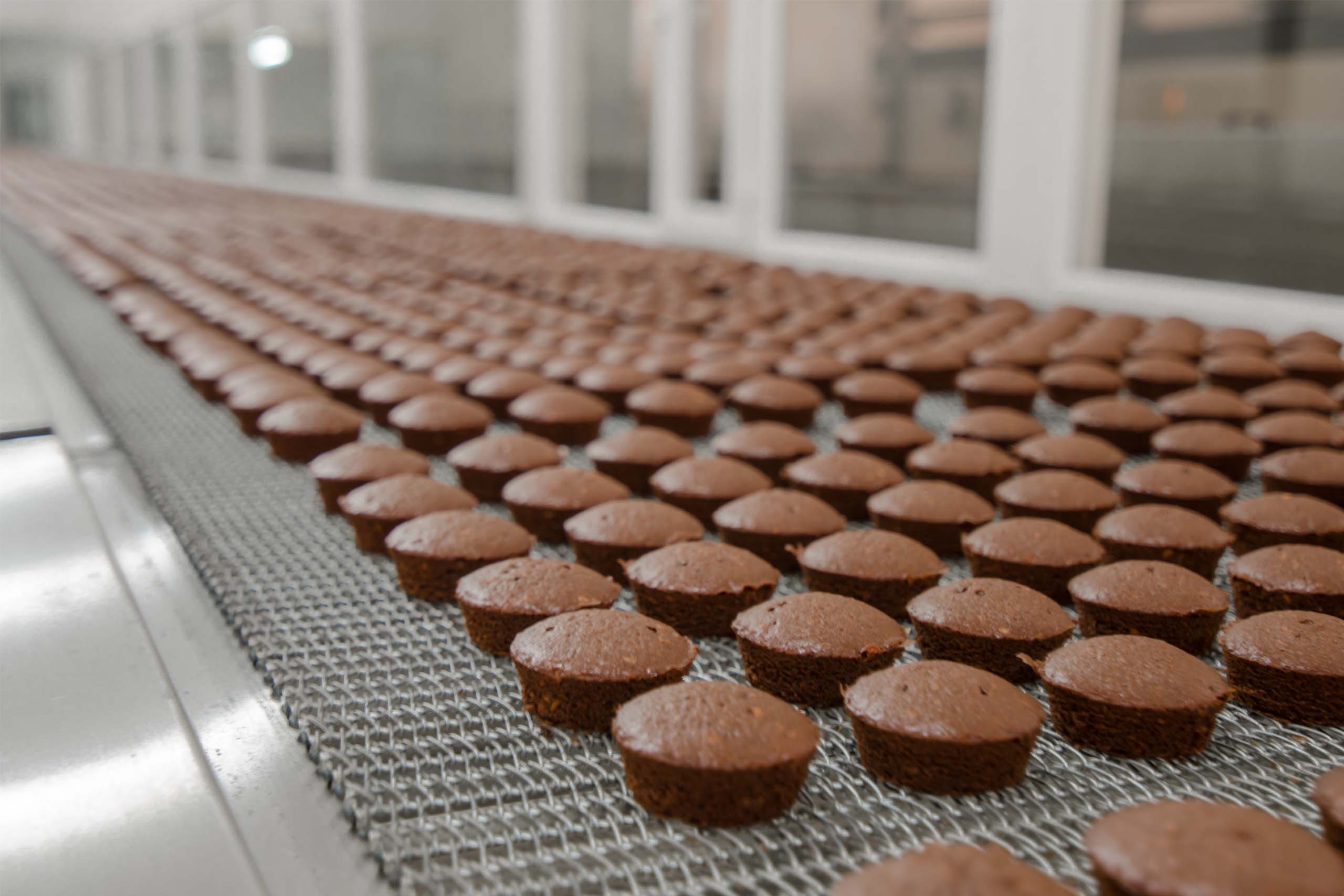IQF freezing of cakes in spiral freezer