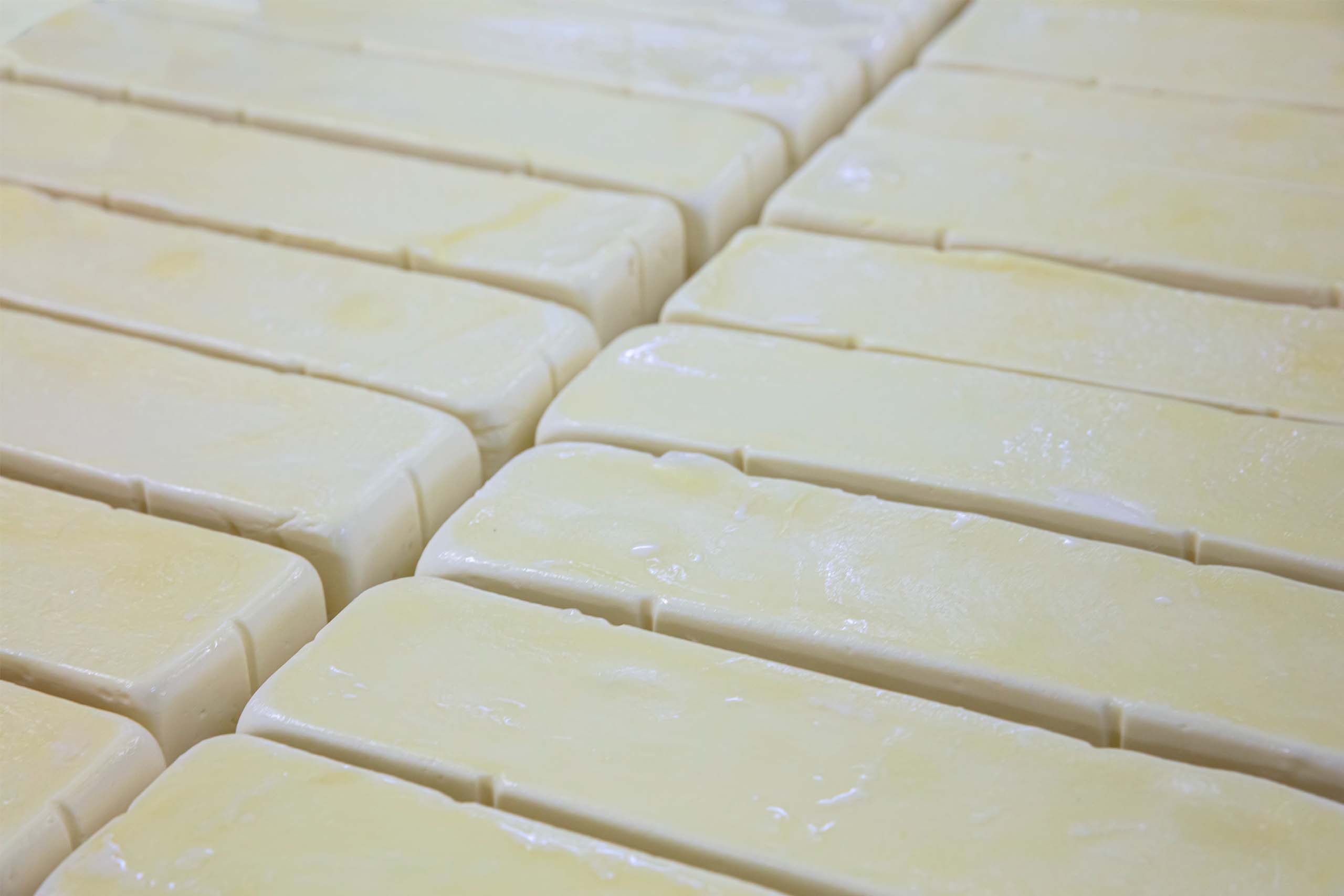 Block freezing of cheese and dairy