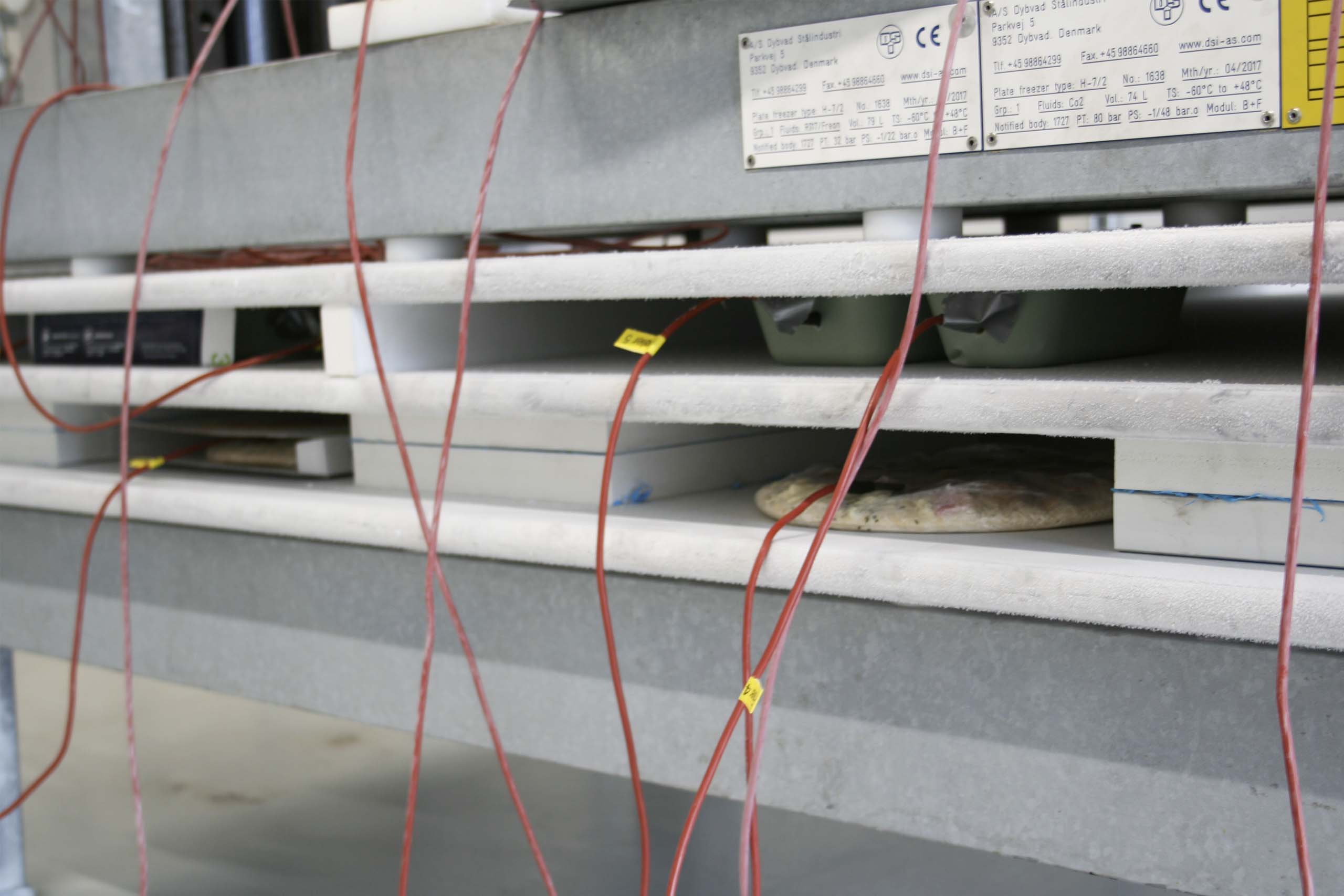 Test freezing in plate freezer